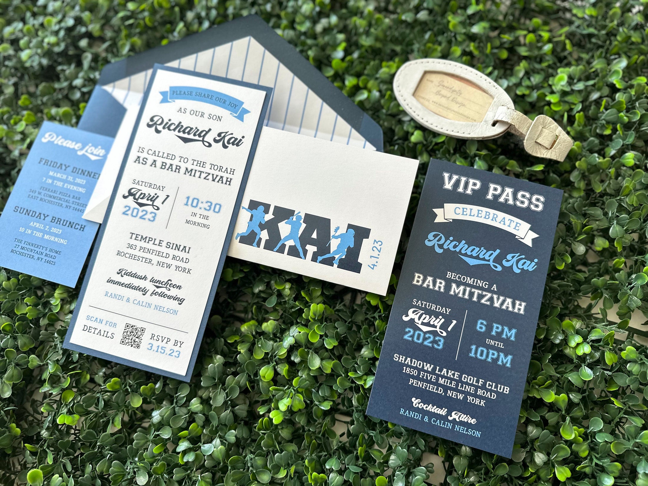 Baseball Ticket Theme Bar Mitzvah Invitation (Sports Theme)