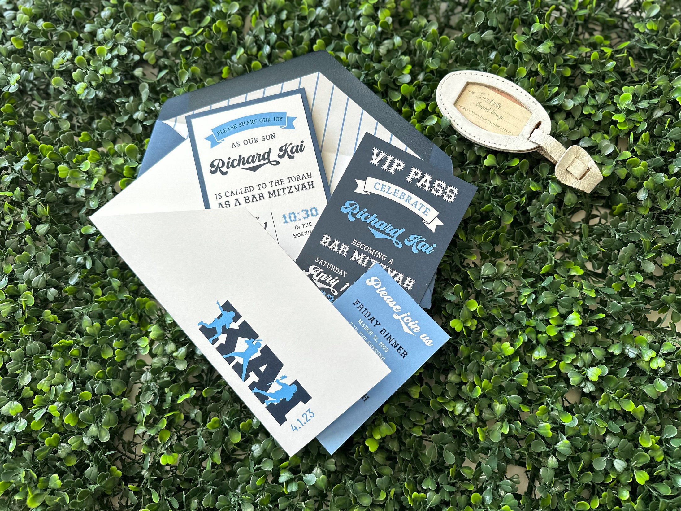 Baseball Ticket Theme Bar Mitzvah Invitation (Sports Theme)