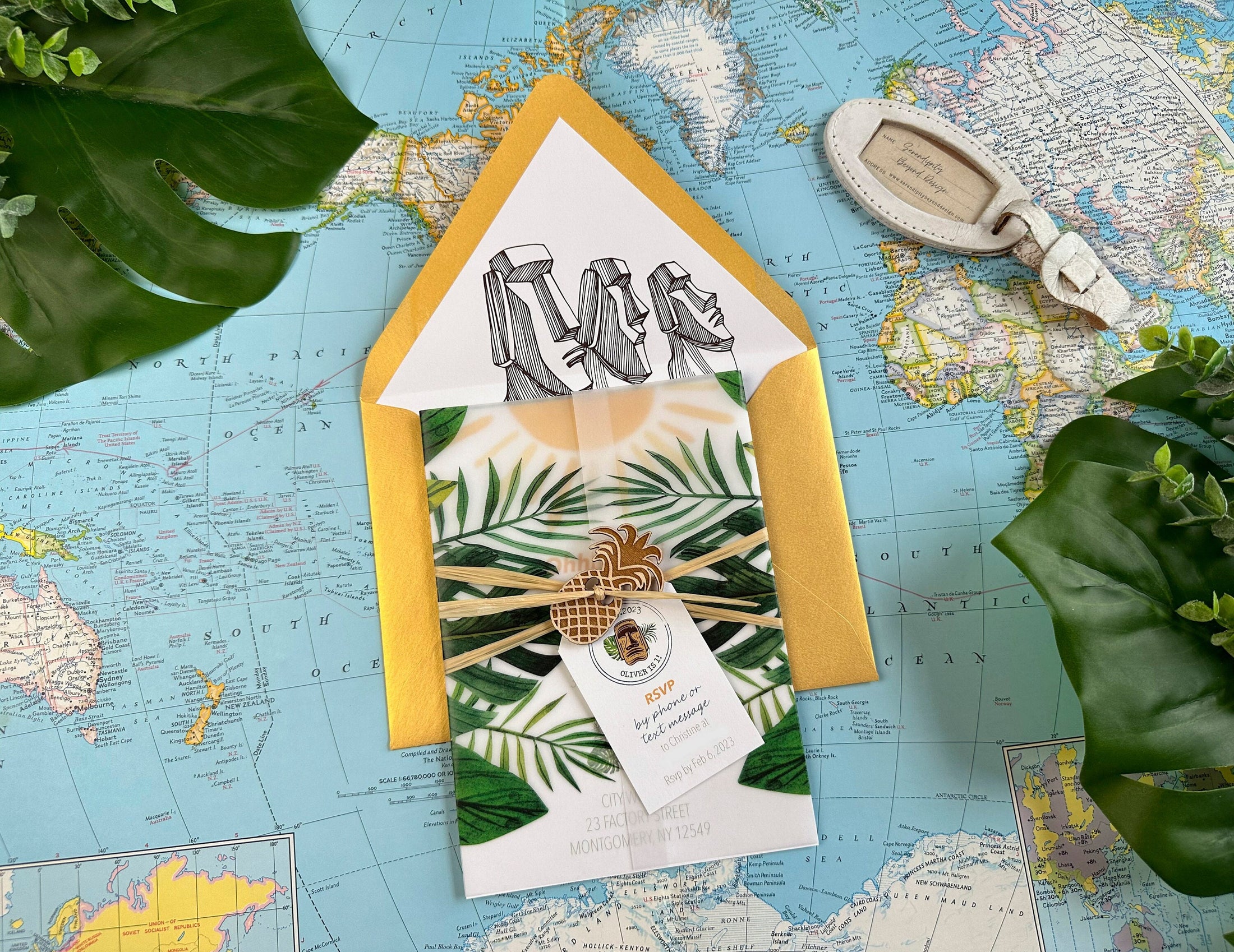 Tiki 1st Birthday Invite (Ohhh Moai)