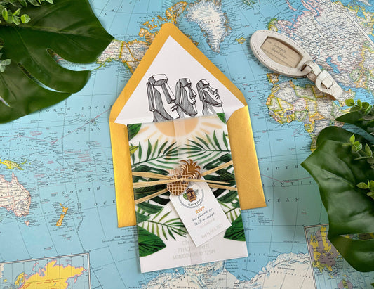 Tiki 1st Birthday Invite (Ohhh Moai)