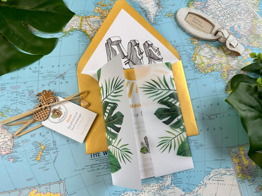 Tiki 1st Birthday Invite (Ohhh Moai)