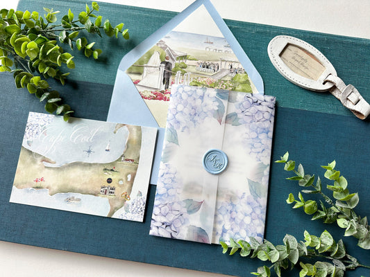 Chatham Bars Inn Letterpress Wedding Invitation (Cape Cod, Massachusetts)