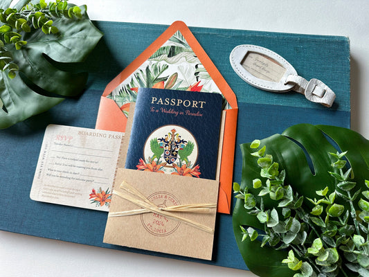 Caribbean Passport Destination Wedding Invitation (St Lucia)
