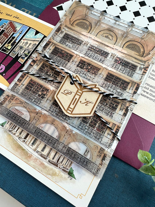 Watercolor Library Custom Wedding Invitation (George Peabody Library)
