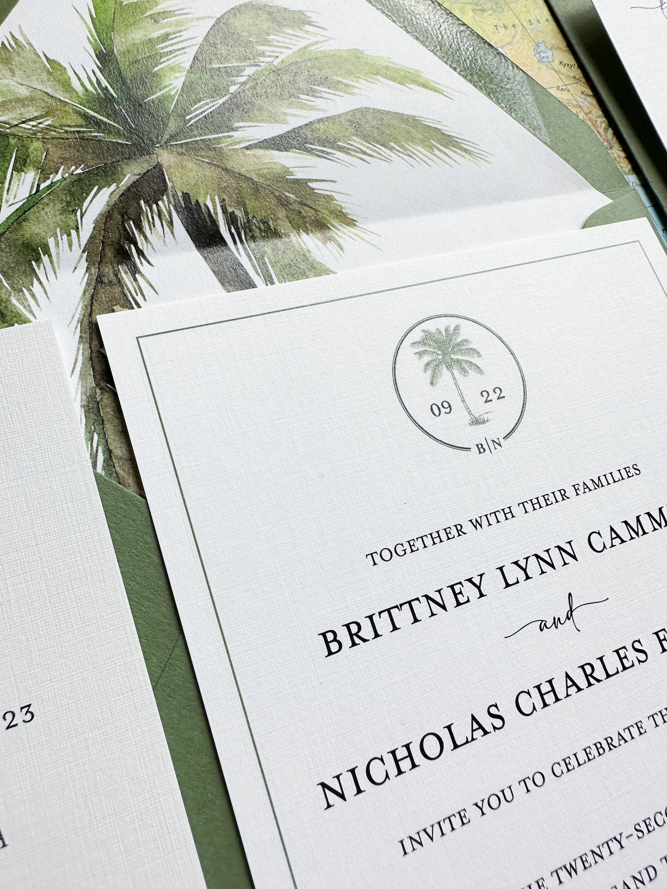 Tropical California Wedding Invitation (Santa Barbara)