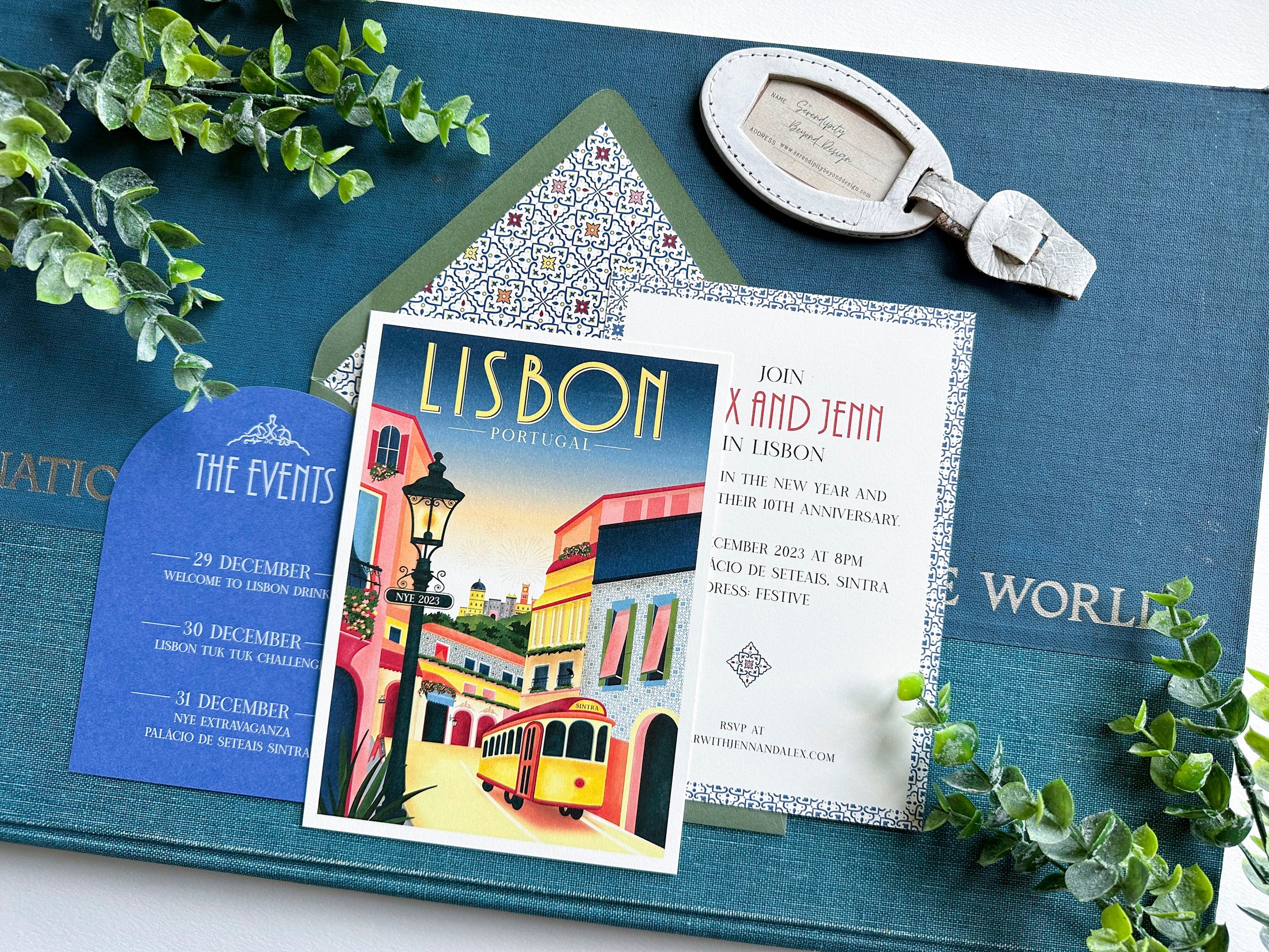Custom Travel Poster Wedding Invitation (Lisbon, Portugal)