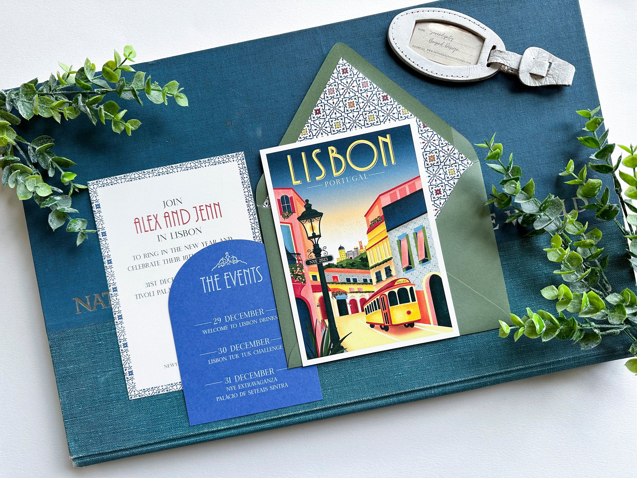 Custom Travel Poster Wedding Invitation (Lisbon, Portugal)