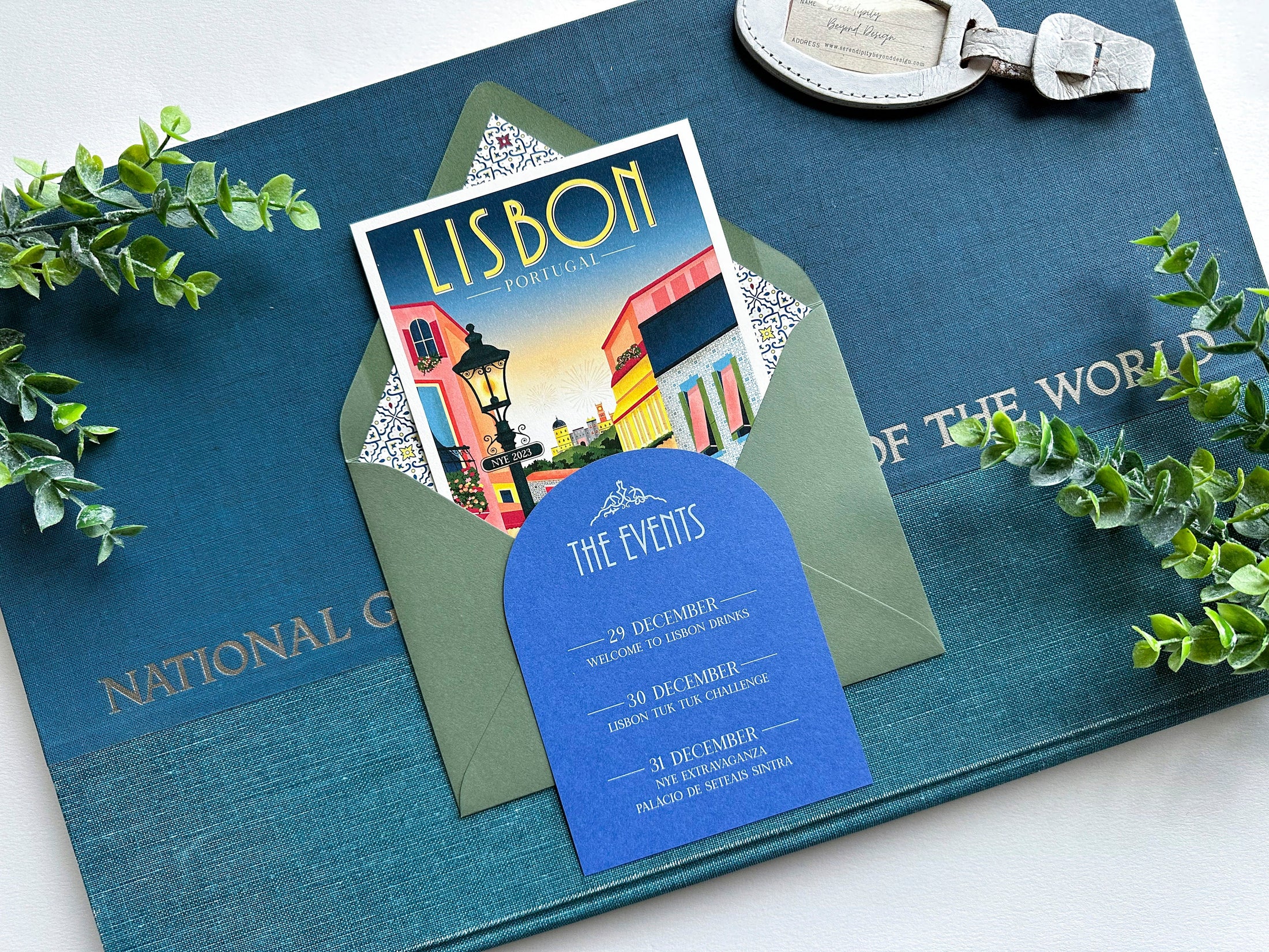 Custom Travel Poster Wedding Invitation (Lisbon, Portugal)