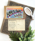 Load image into Gallery viewer, Save the Date - Asbury Park, NJ Sunset - Vintage Large Letter Postcard
