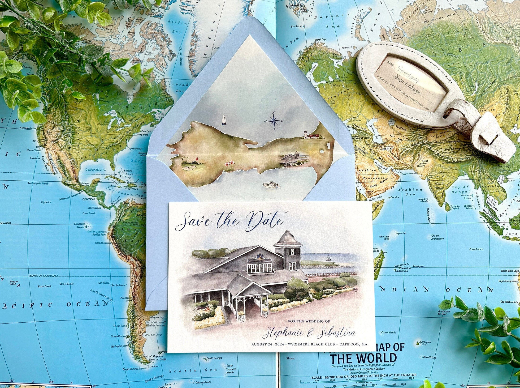 Watercolor Save the Date - Wychmere Beach Club (Cape Cod)