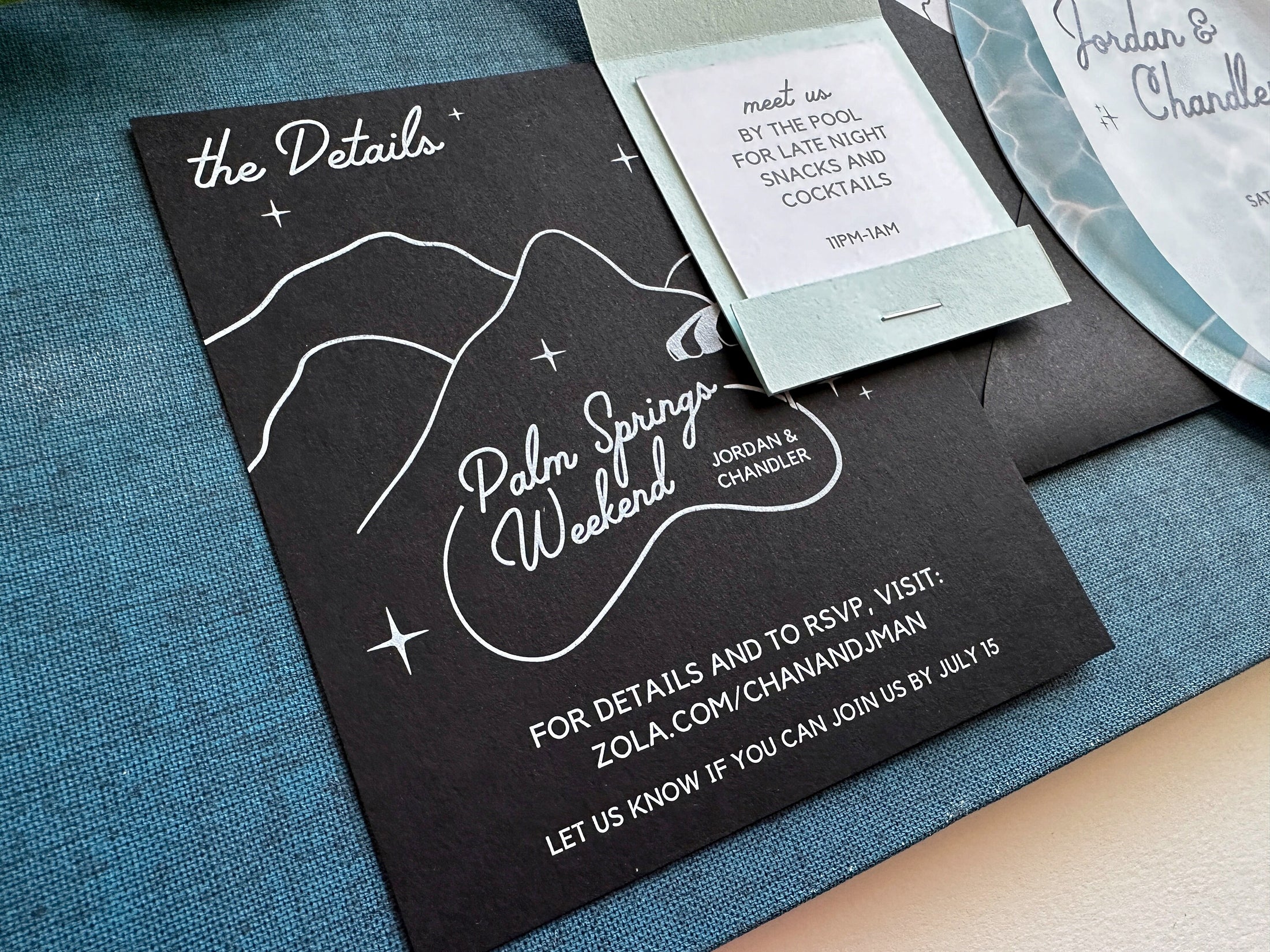 Retro Pool Wedding Invitation with Matchbook - the Ace Hotel (Palm Springs, California)