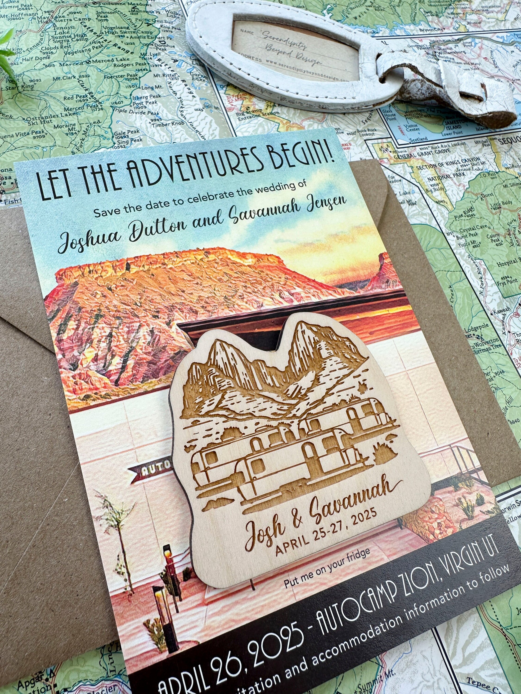 Vintage Travel Poster Save the Date  (Zion National Park)