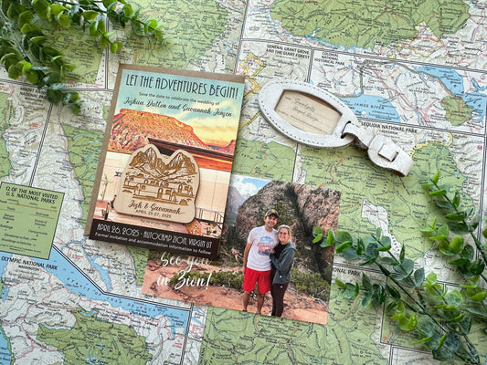 Vintage Travel Poster Save the Date  (Zion National Park)