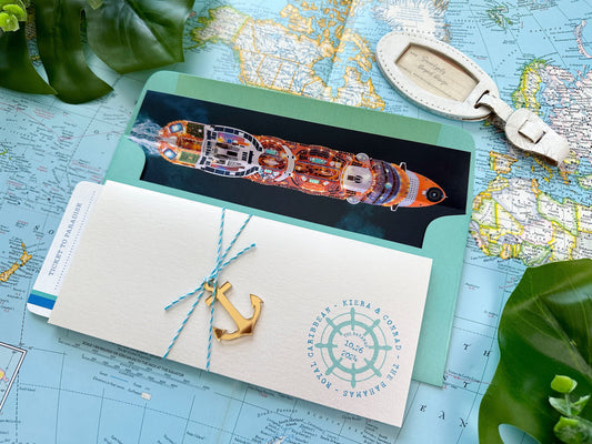 Caribbean Cruise Boarding Pass Wedding Invitation (the Bahamas)