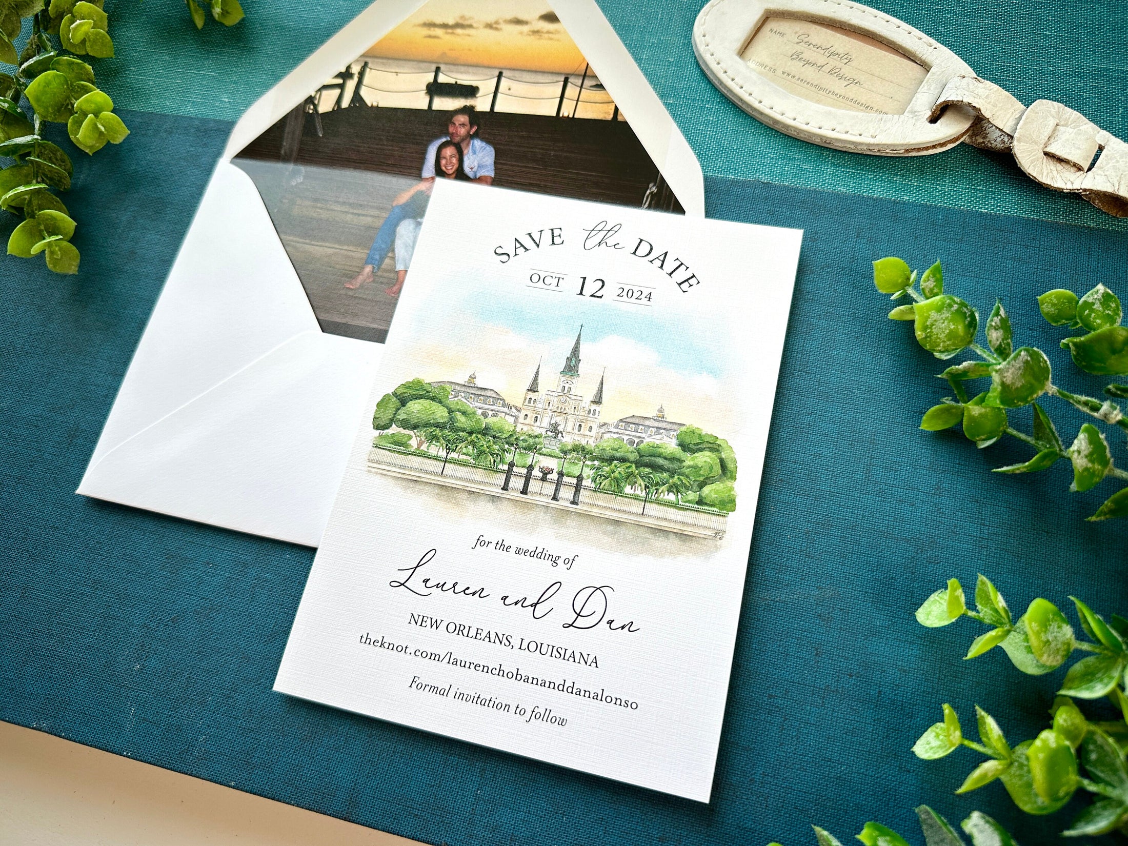Watercolor New Orleans Save the Date  - (Jackson Square)