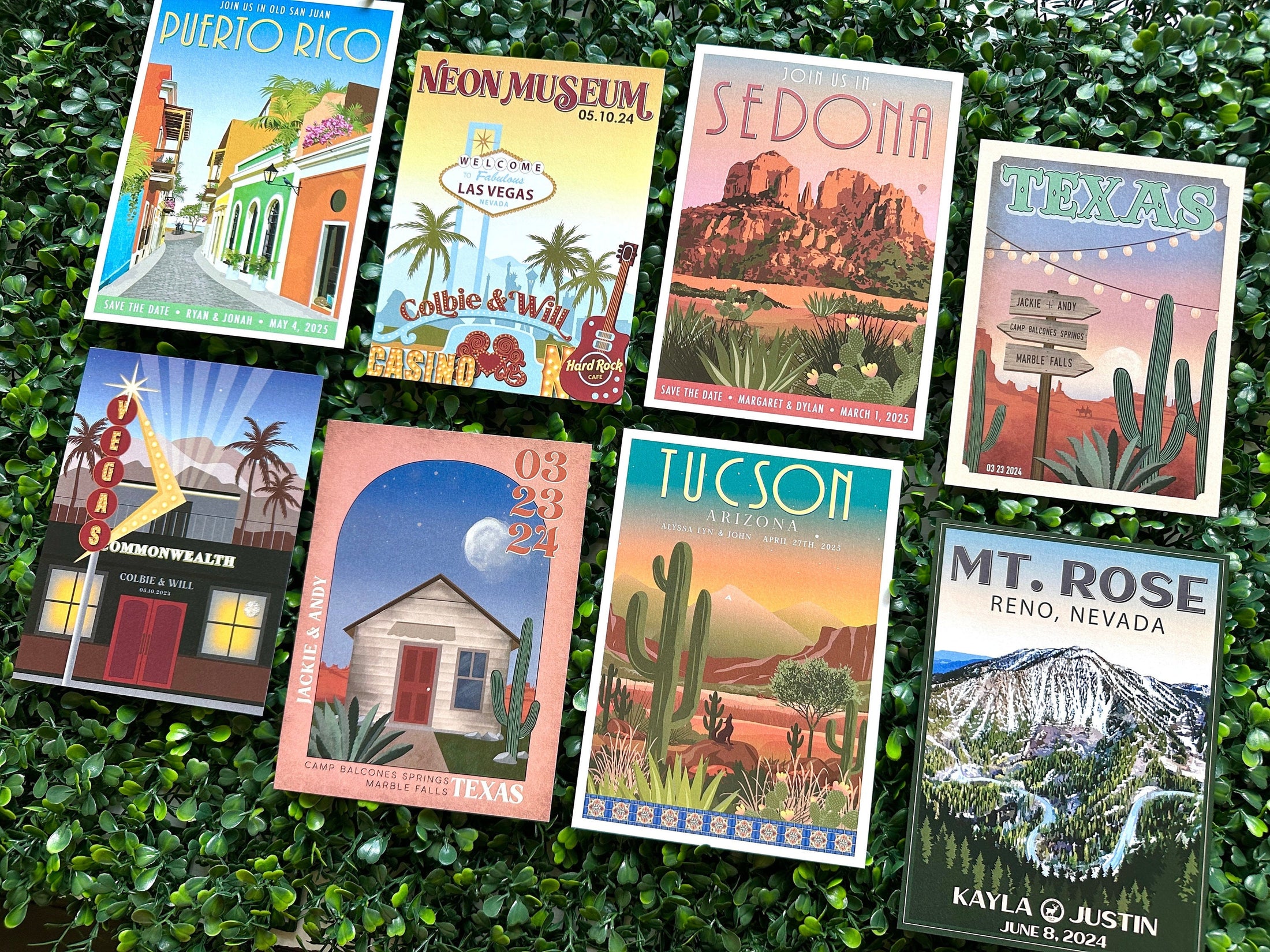 Custom Retro Travel Poster, Personalized Venue | Wedding Poster or Keepsake