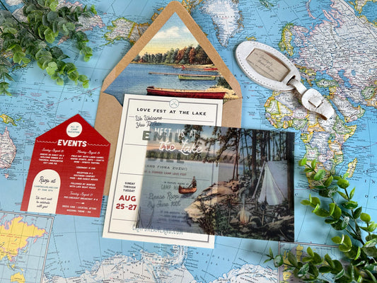 Sebago Lake Wedding Invitation (Naples, Maine)