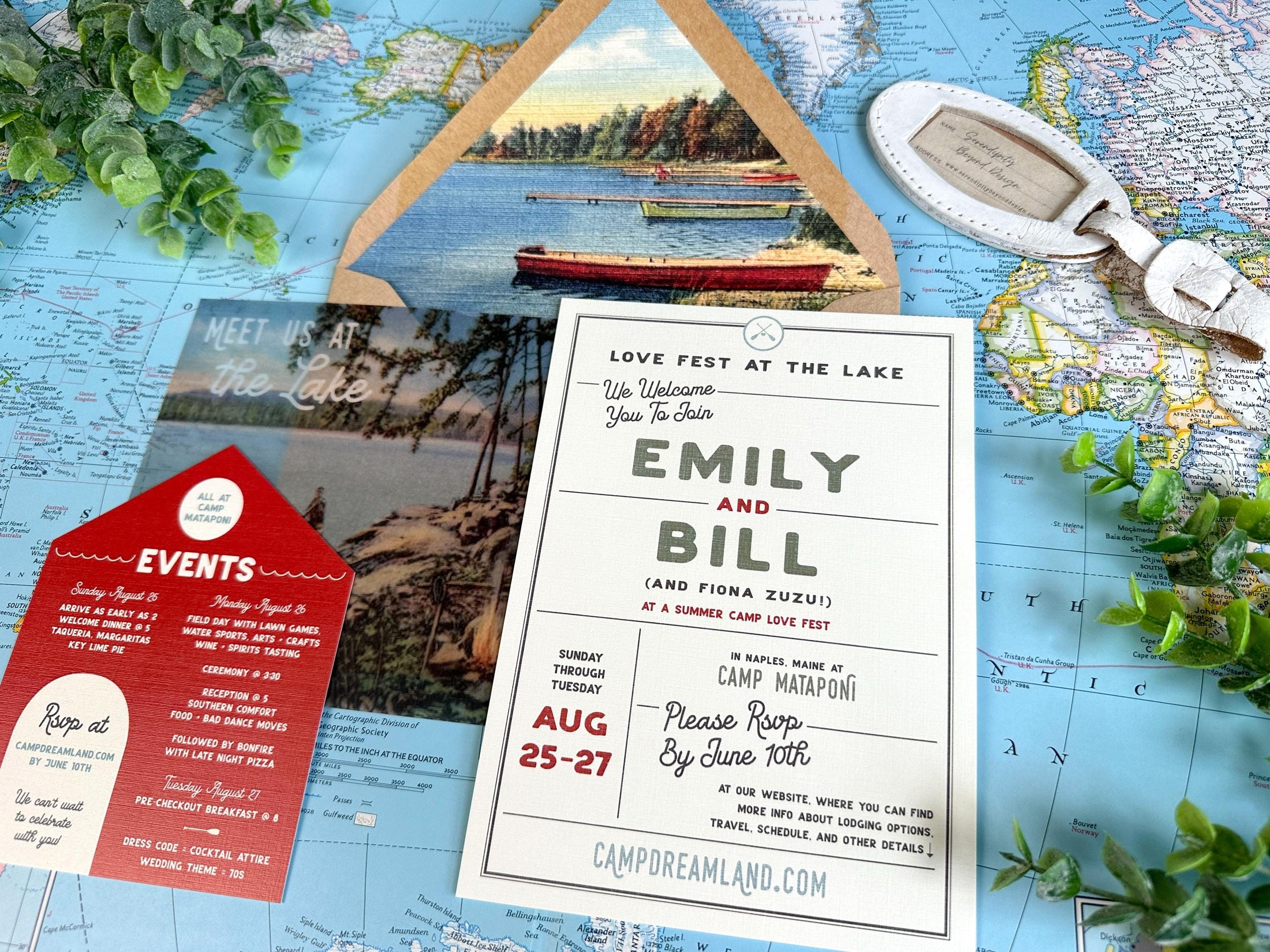 Sebago Lake Wedding Invitation (Naples, Maine)