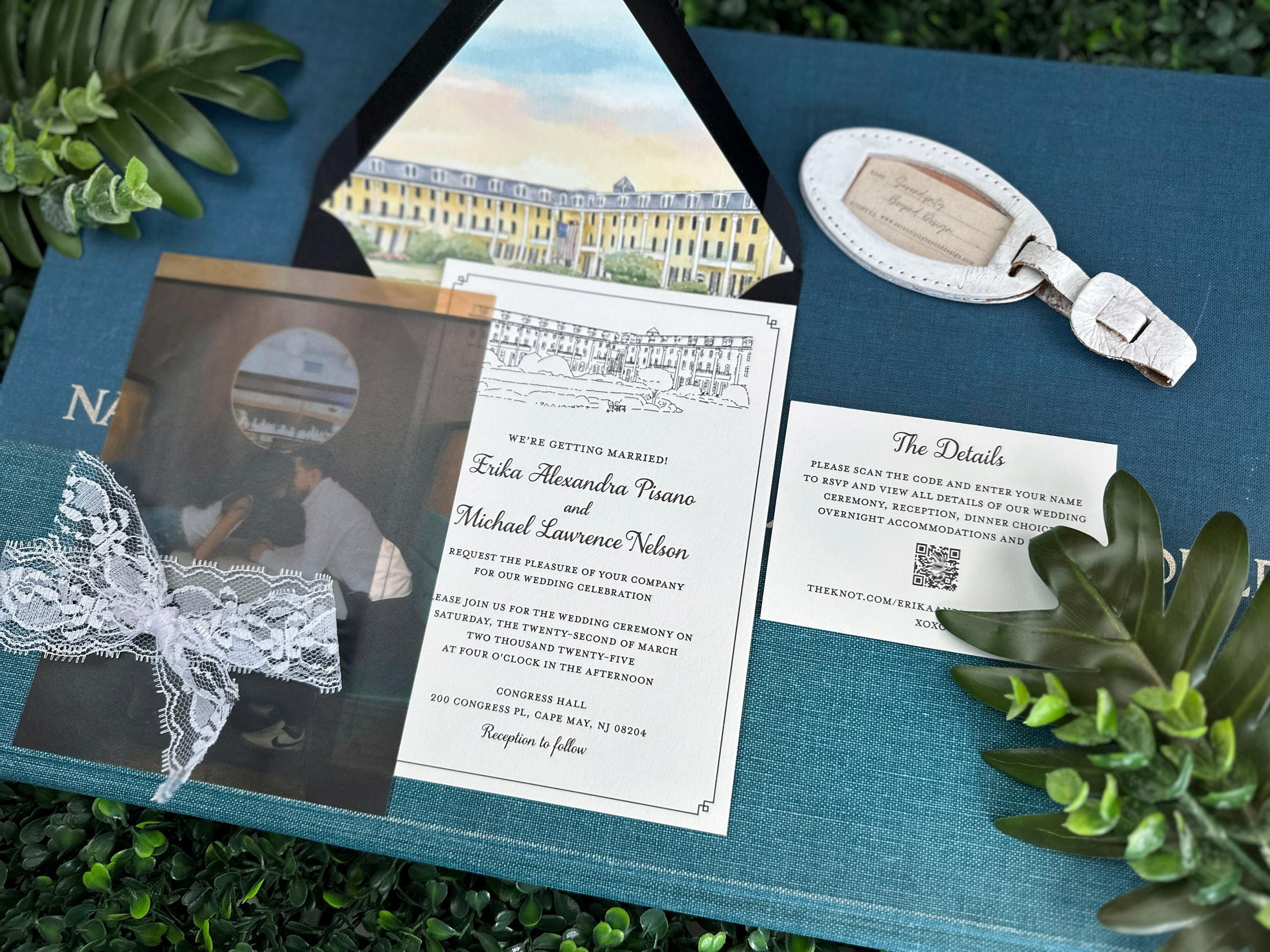 Congress Hall Letterpress Wedding Invitation (Cape May, New Jersey)