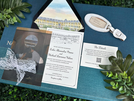 Congress Hall Letterpress Wedding Invitation (Cape May, New Jersey)