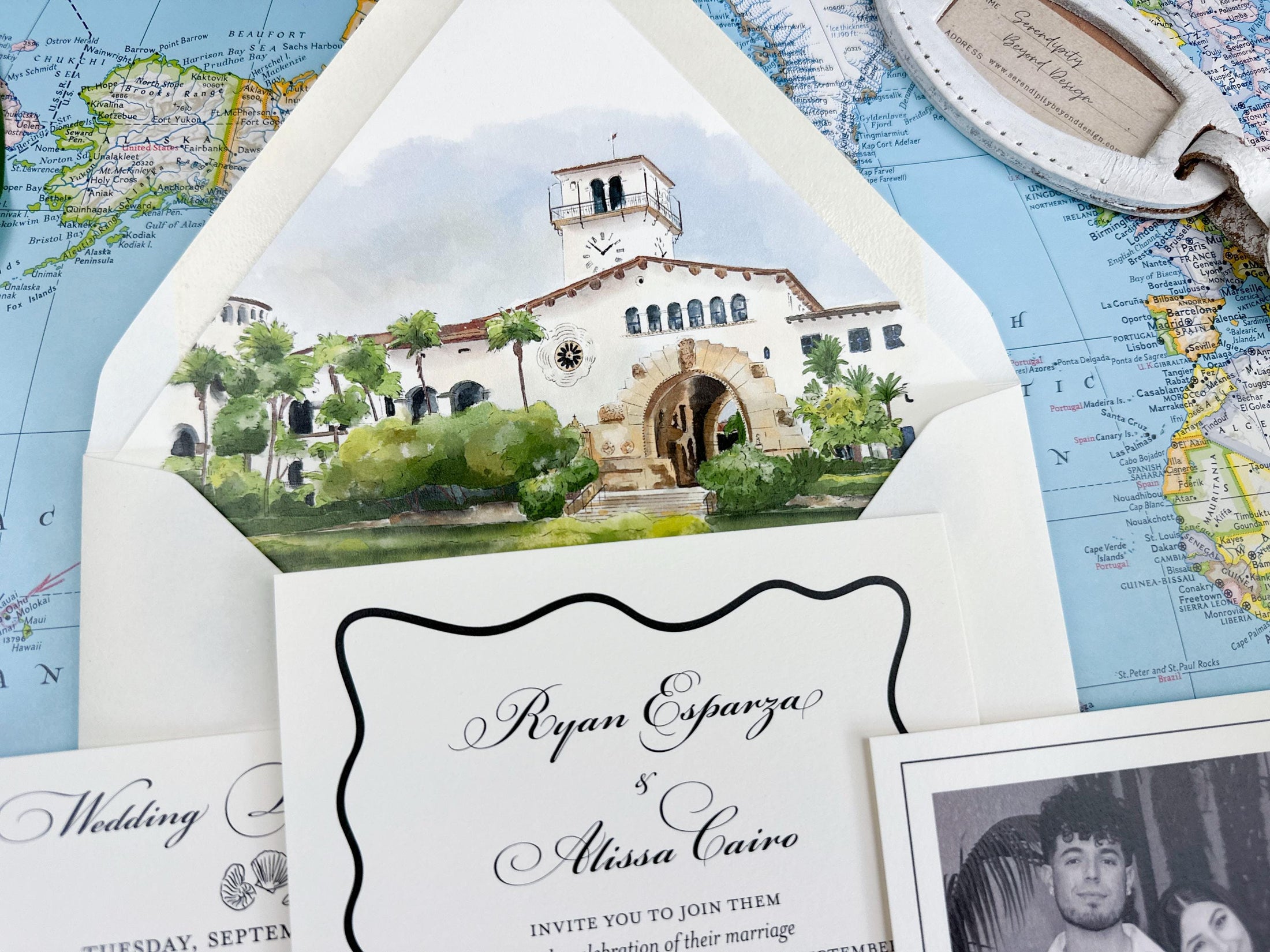 Santa Barbara Courthouse Wedding Invitation - (Santa Barbara, California)