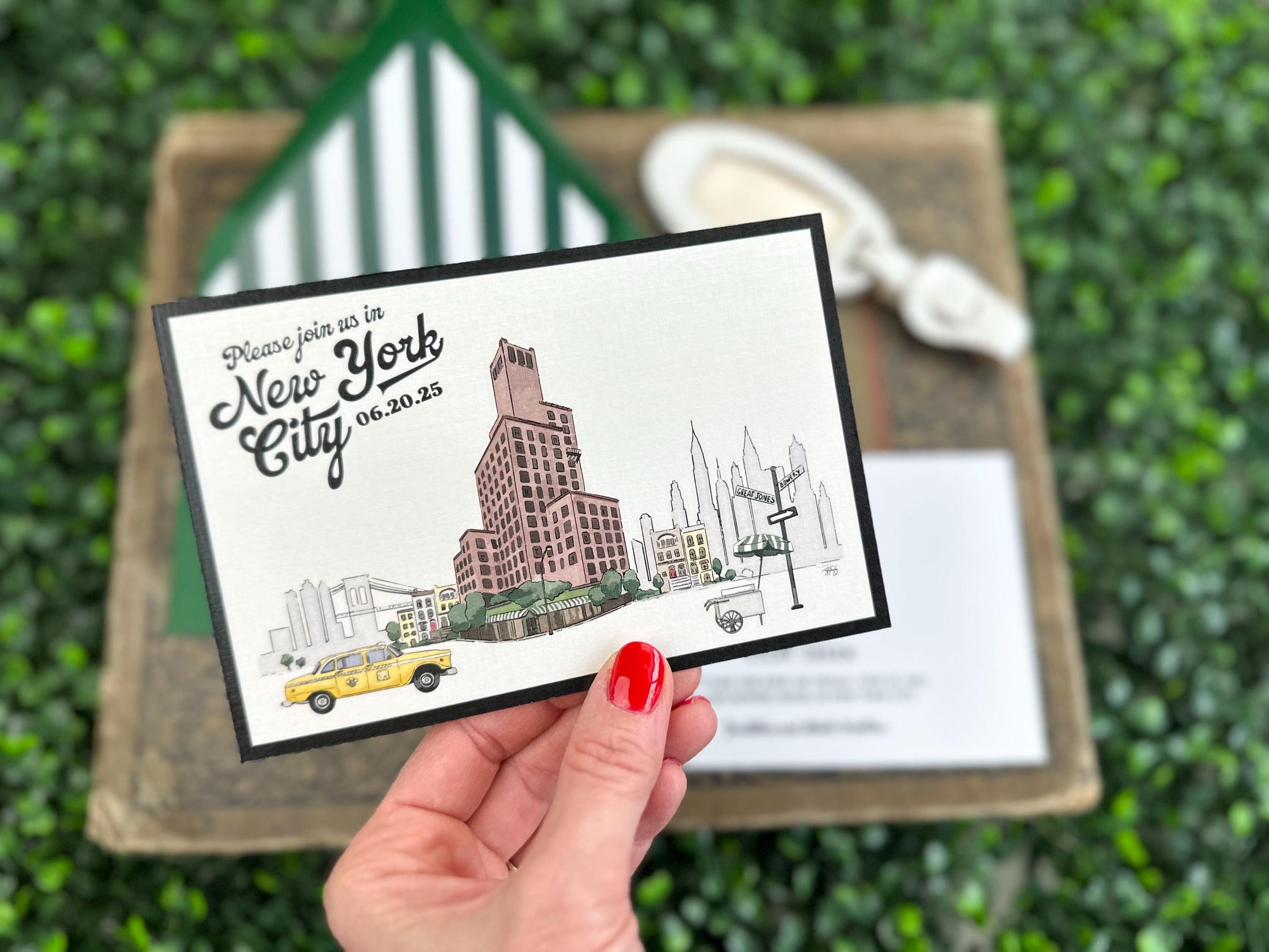 Watercolor Save the Date - New York City (Bowery Hotel)