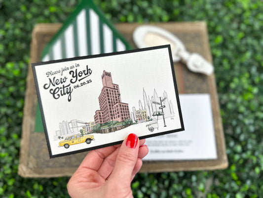 Watercolor Save the Date - New York City (Bowery Hotel)