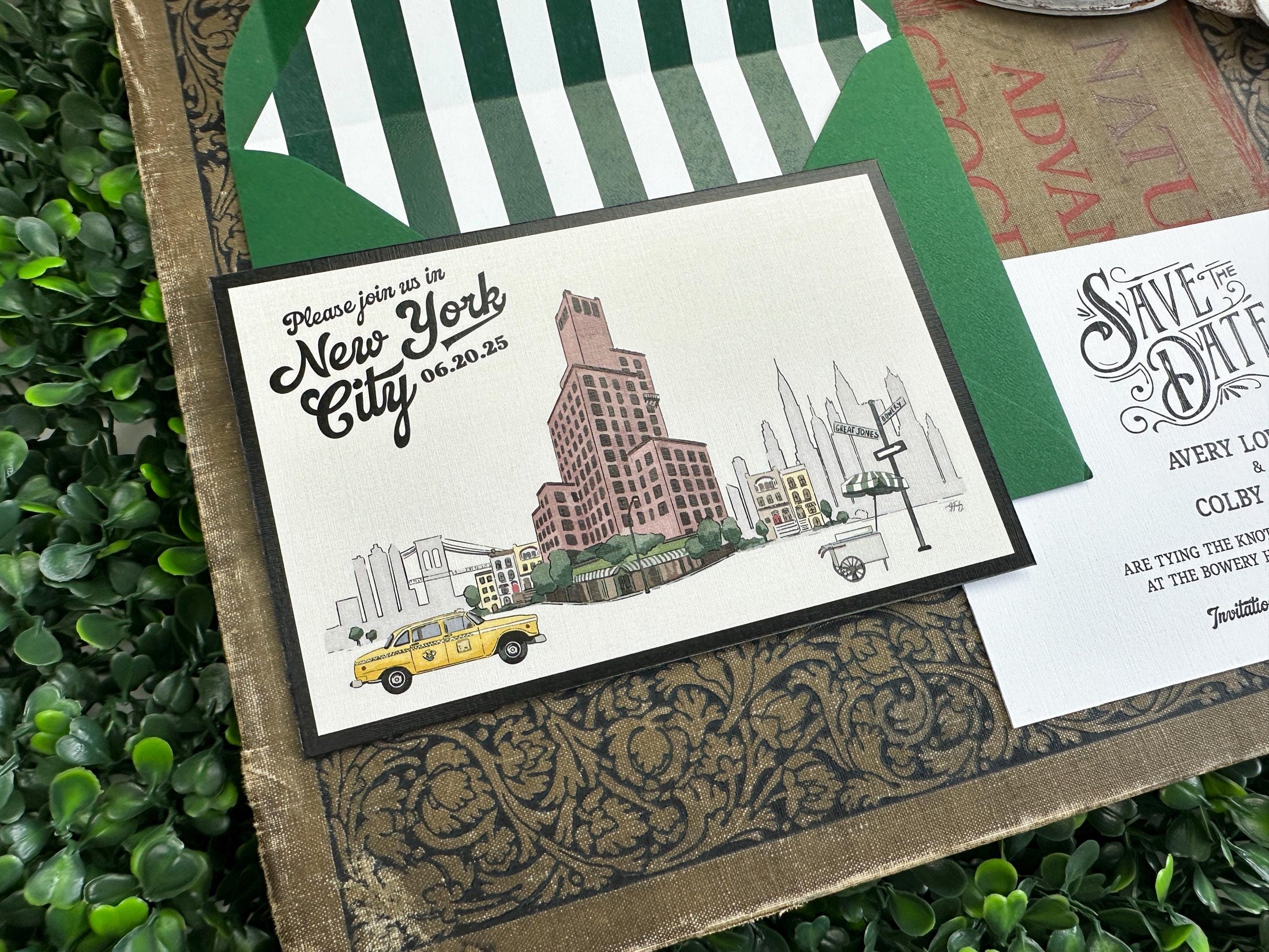 Watercolor Save the Date - New York City (Bowery Hotel)