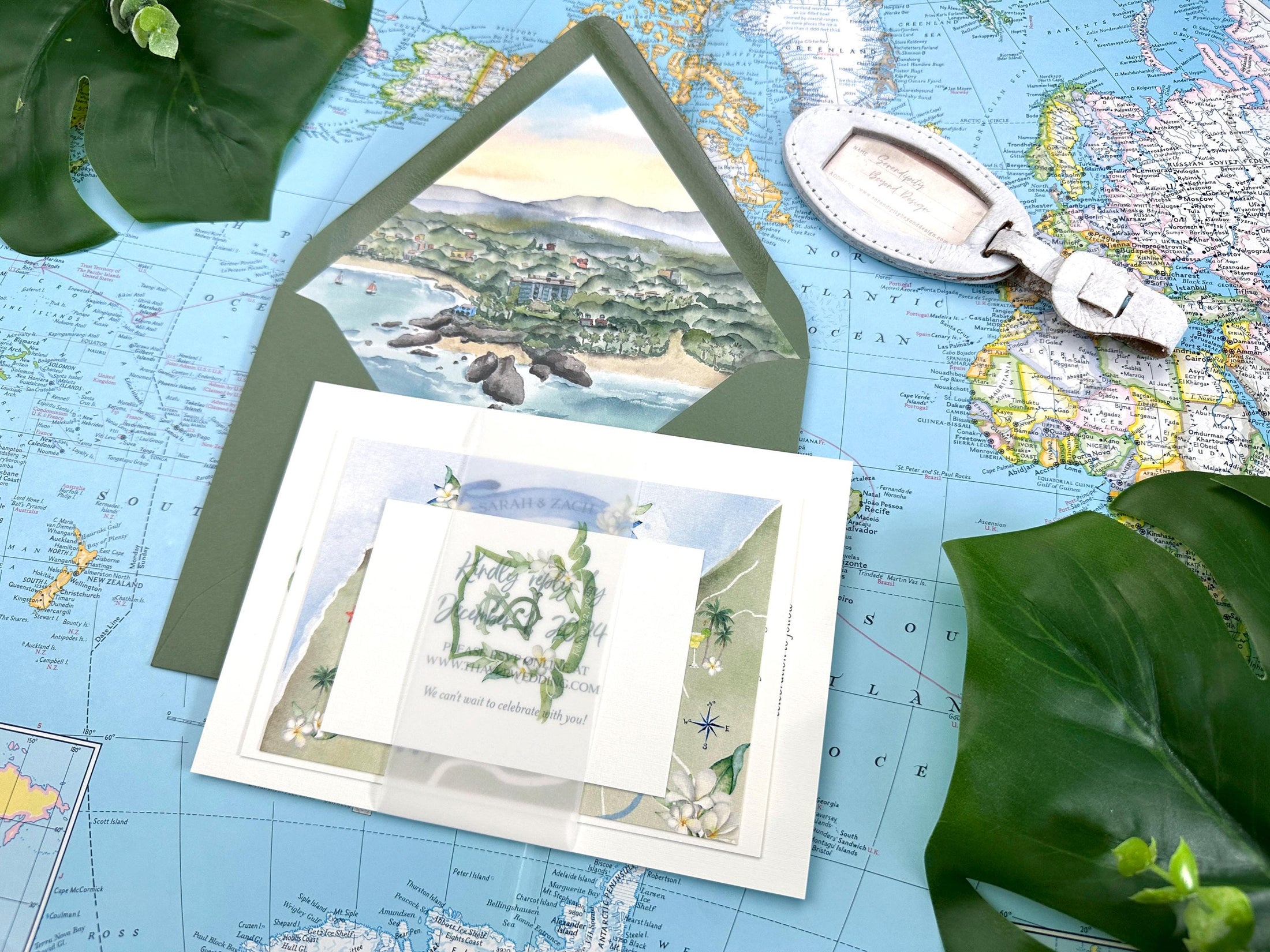 Elegant Tropical Wedding Invitation (Sayulita, Mexico)