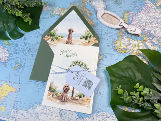 Citadel Beach Club Watercolor Wedding Invitation (Isle of Palms, South Carolina)