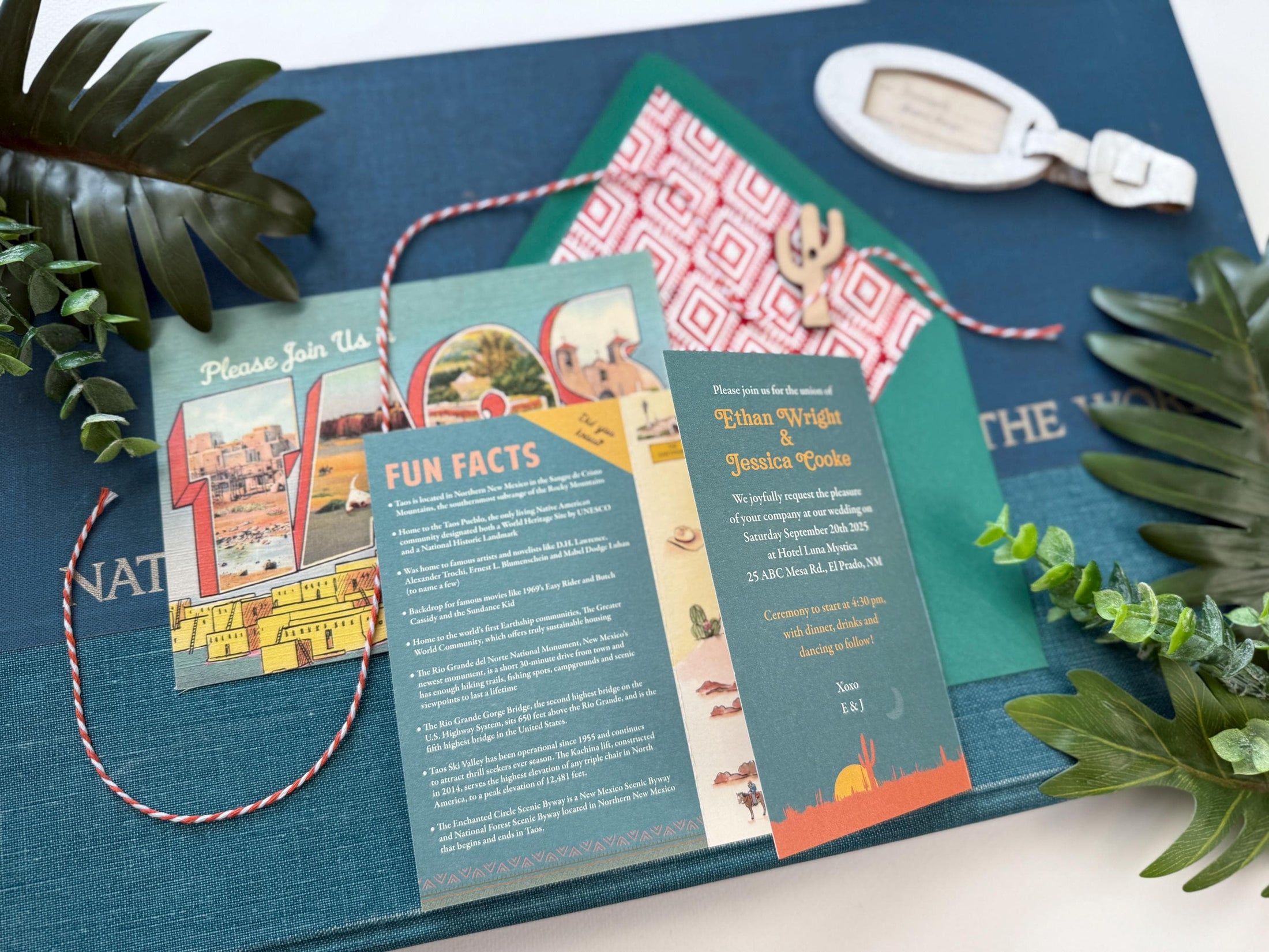 Retro Travel Brochure Wedding Invitation (Taos, New Mexico)