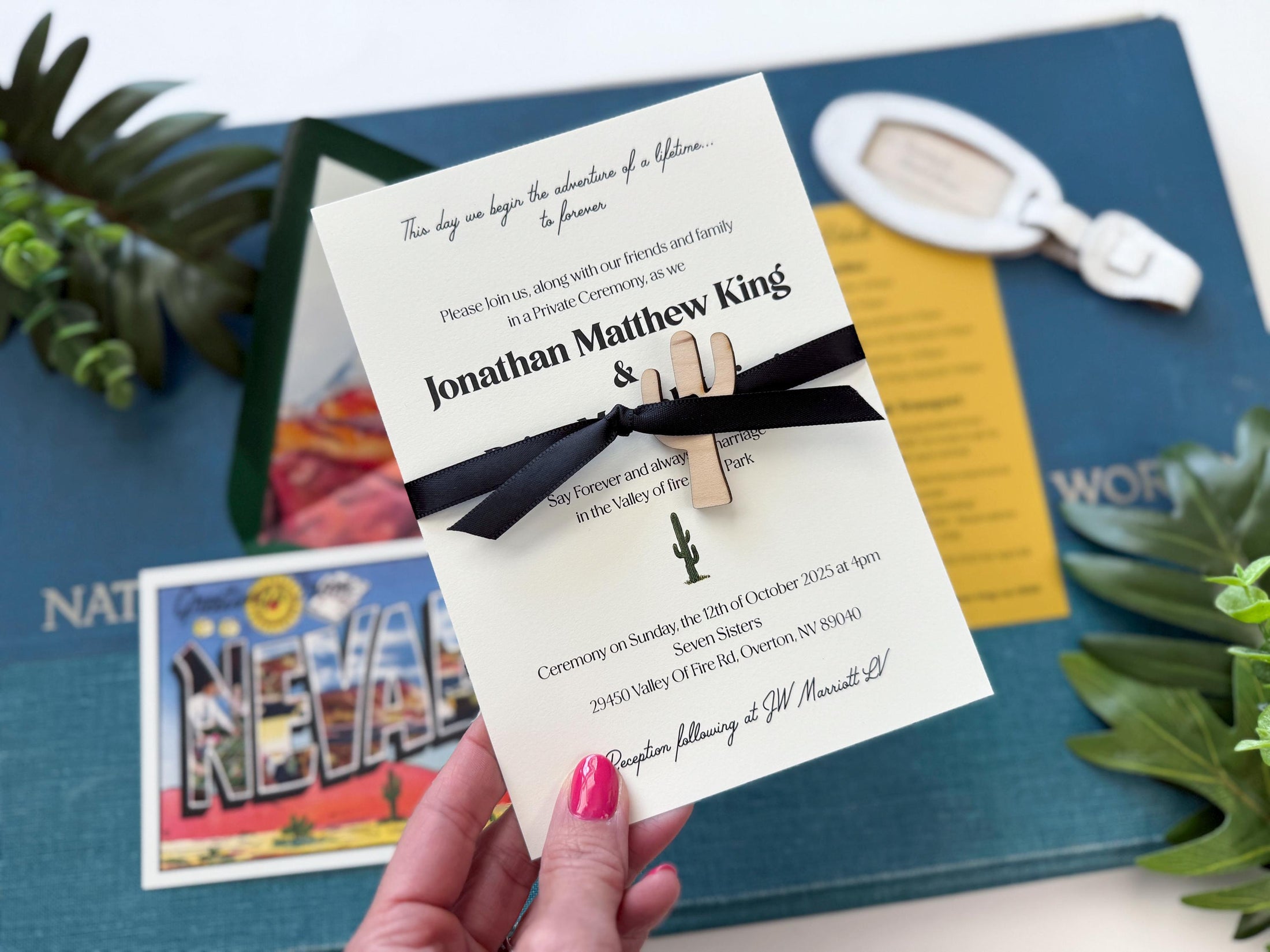 Las Vegas, Nevada Watercolor Wedding Invitation (Valley of Fire)