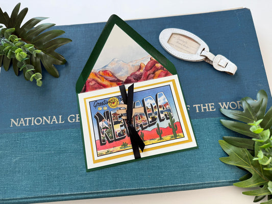 Las Vegas, Nevada Watercolor Wedding Invitation (Valley of Fire)