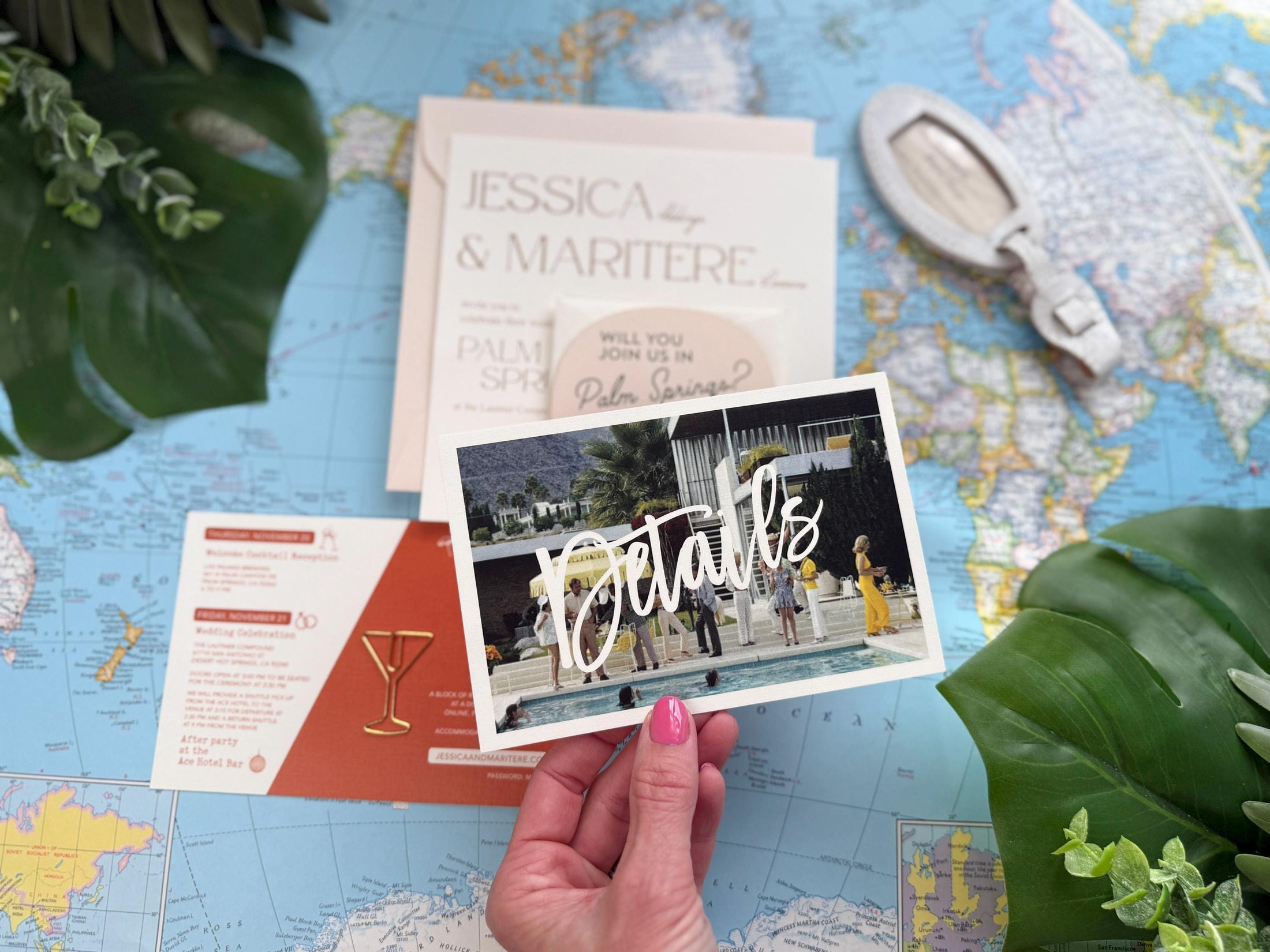 Custom Retro Palm Springs Wedding Invitation - (Ace Hotel)