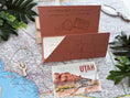 Load image into Gallery viewer, Custom Desert Mountain Watercolor Boarding Pass Wedding Invitation (Moab, Utah)
