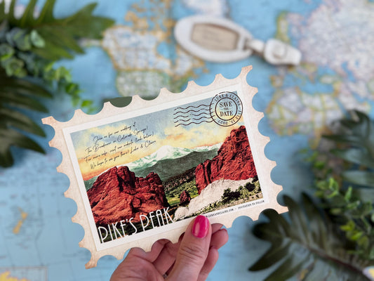 Custom Vintage Style Save the Date - Postage Stamp (Colorado)