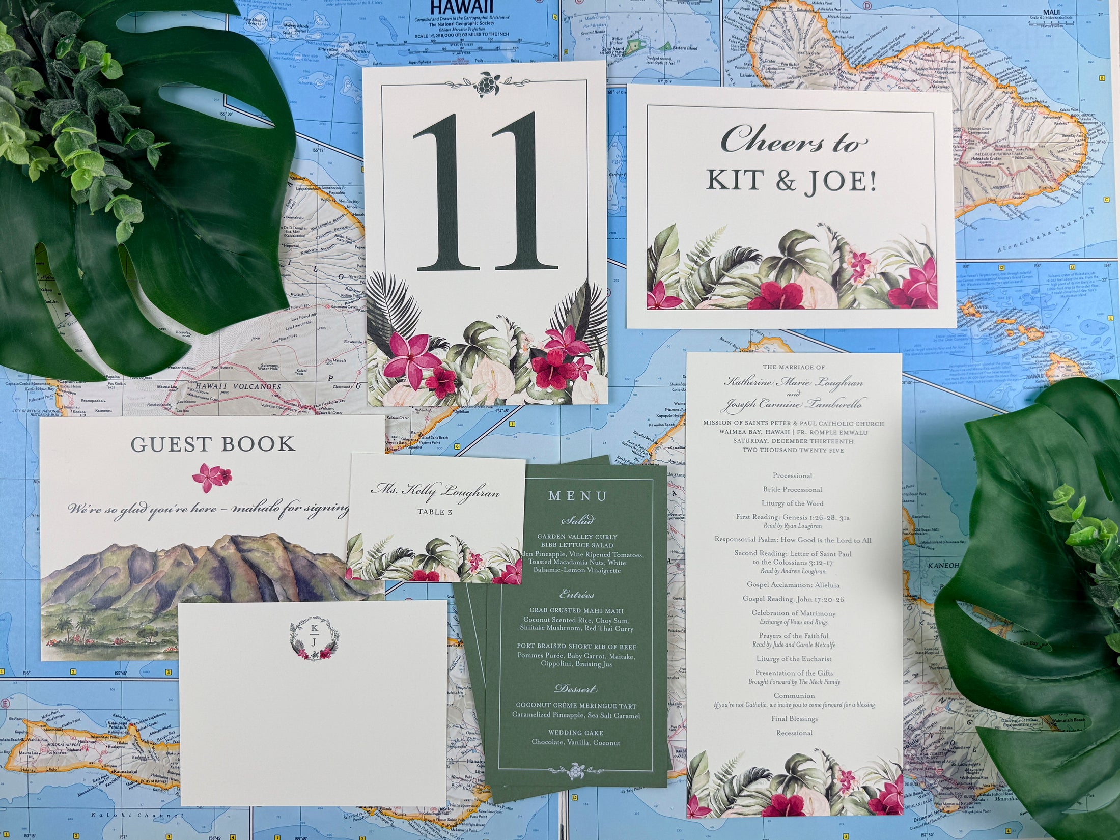 Tropical Park Table Numbers | Custom Designed Table Numbers