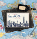 Load image into Gallery viewer, Save the Date - New York  - Vintage Bridge Skyline Postcard
