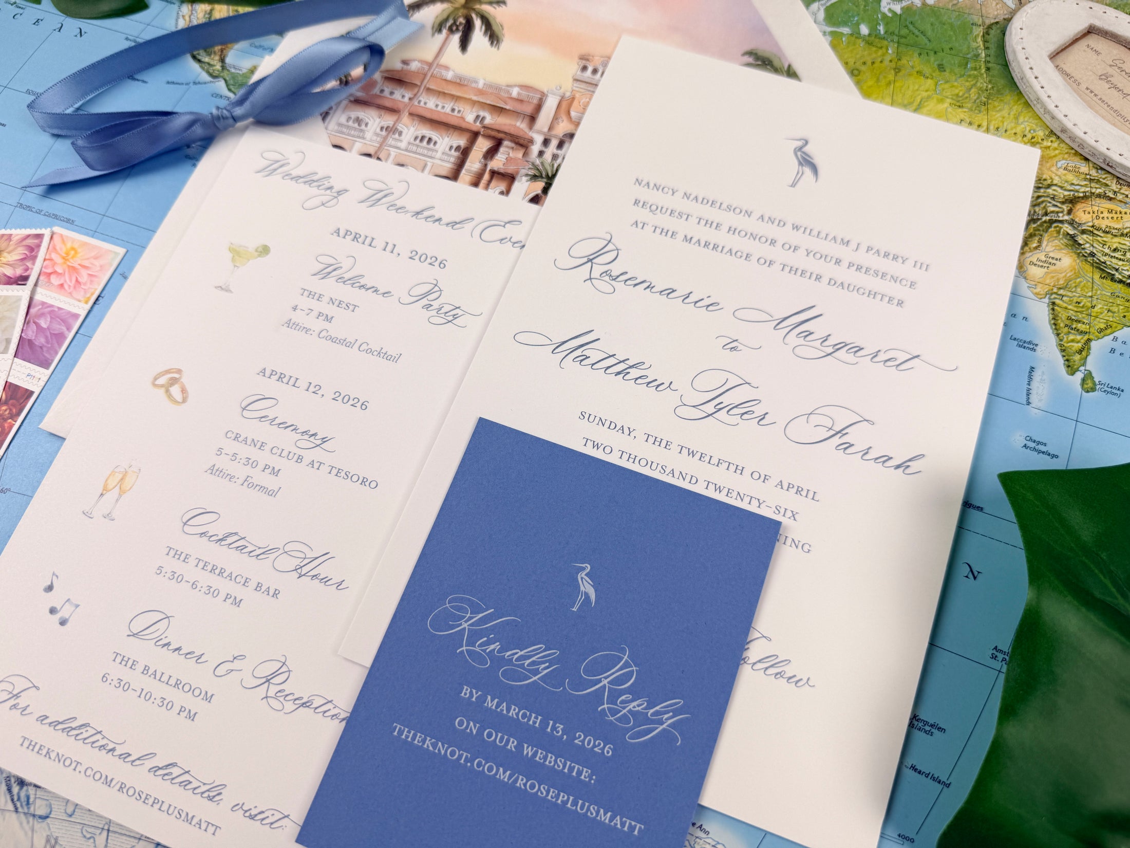 Florida Tropical Wedding Invite, Watercolor Beach Suite, Port St. Lucie - Crane club