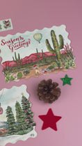 Load and play video in Gallery viewer, Mountain Watercolor Holiday Card | Illustrated Christmas Card
