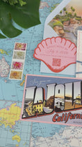 Load and play video in Gallery viewer, Custom La Jolla Wedding Invitation | Letterpress Invite with Retro Postcard RSVP
