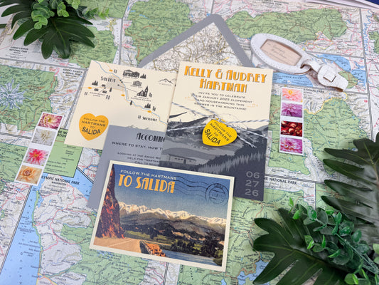 Custom Mountain National Park Wedding Invite - Salida, Colorado