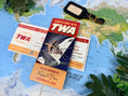 Load image into Gallery viewer, Custom Retro Travel Brochure Wedding Invitation (Vintage TWA Airline)

