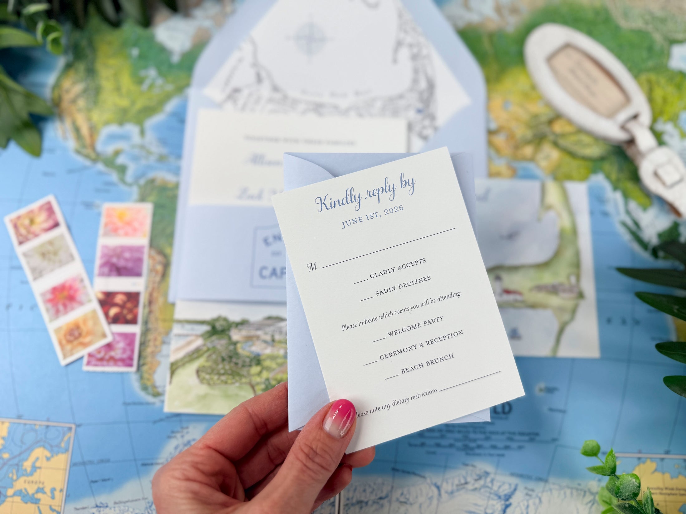 Cape Cod Watercolor Wedding Invitation (Wequassett Resort and Golf Club)